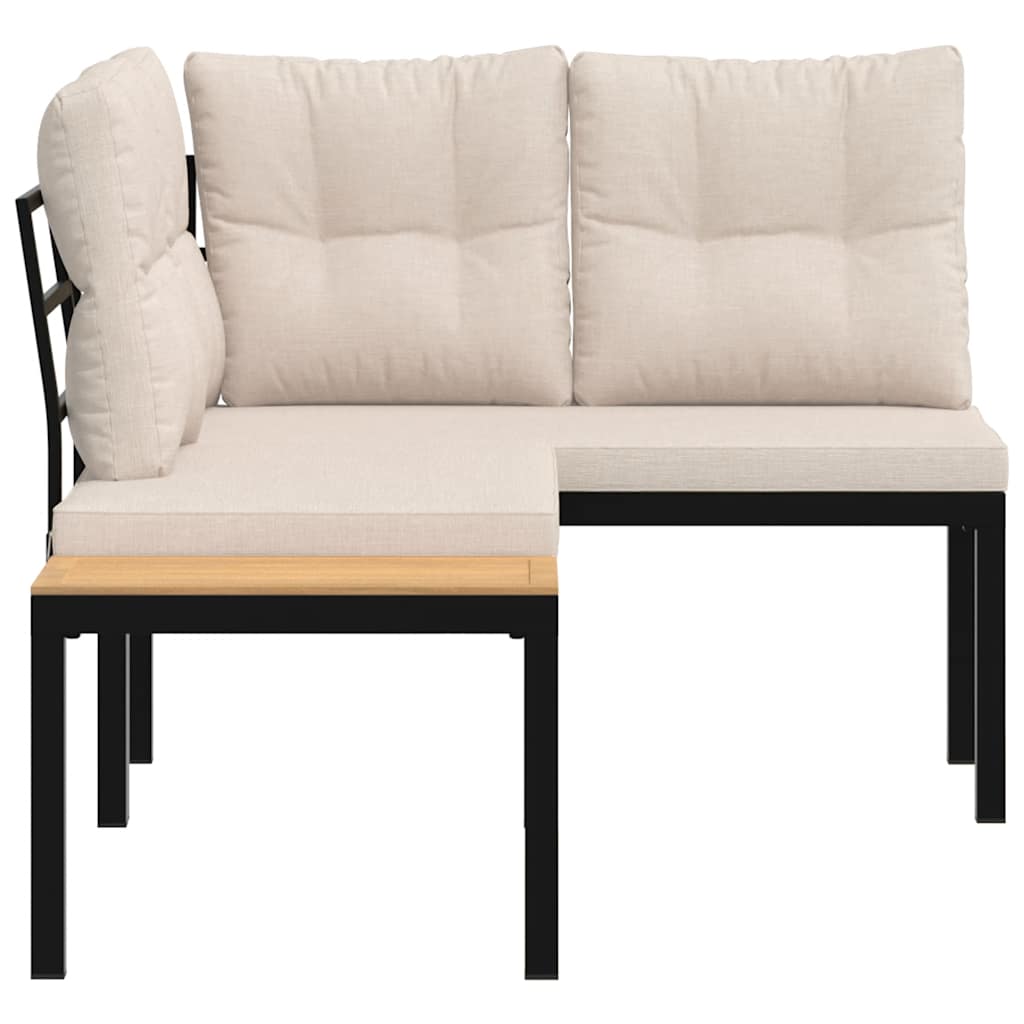 Vrtne klupe 2 kom. s jastucima čelik presvučen prahom crno - sivo smeđi - number 4.