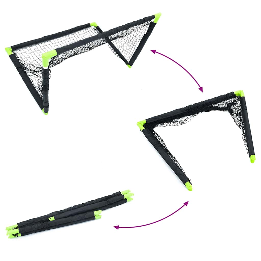 Fodboldmål til børn 90x64x64 cm foldbart sort - number 8.