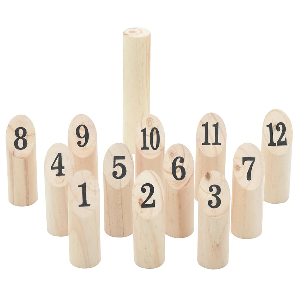 Nummer-kubb 13 dele med bærepose massivt fyrretræ - number 1.