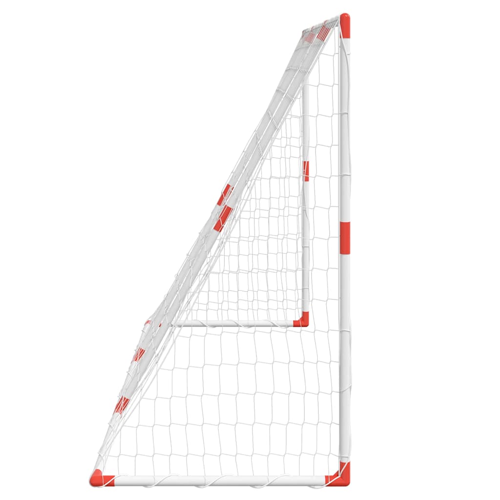 Porta da calcio per bambini 184x64x124 cm con 2 palline bianca - number 6.