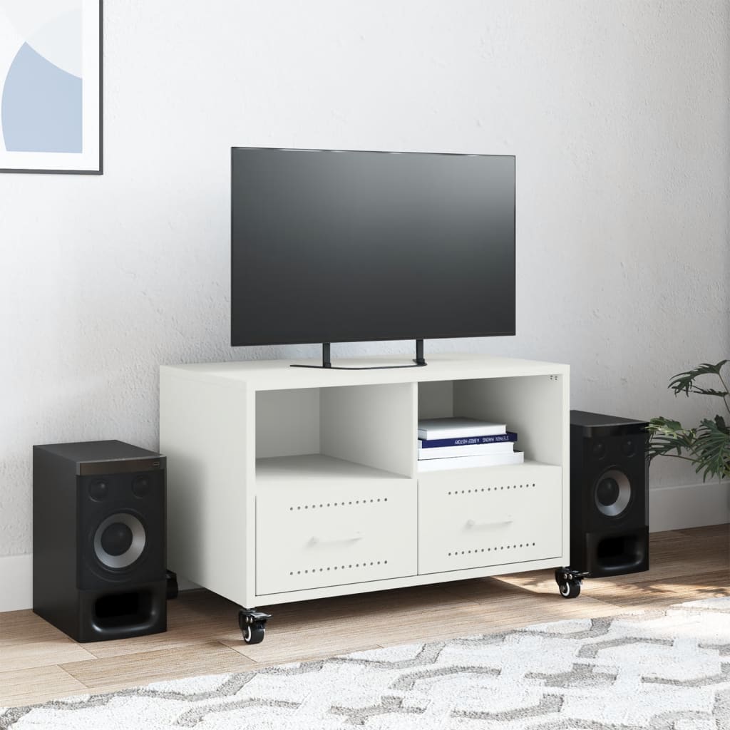 Stolik pod tv 68x39x43,5 cm stal - biały, 1 - number 3.