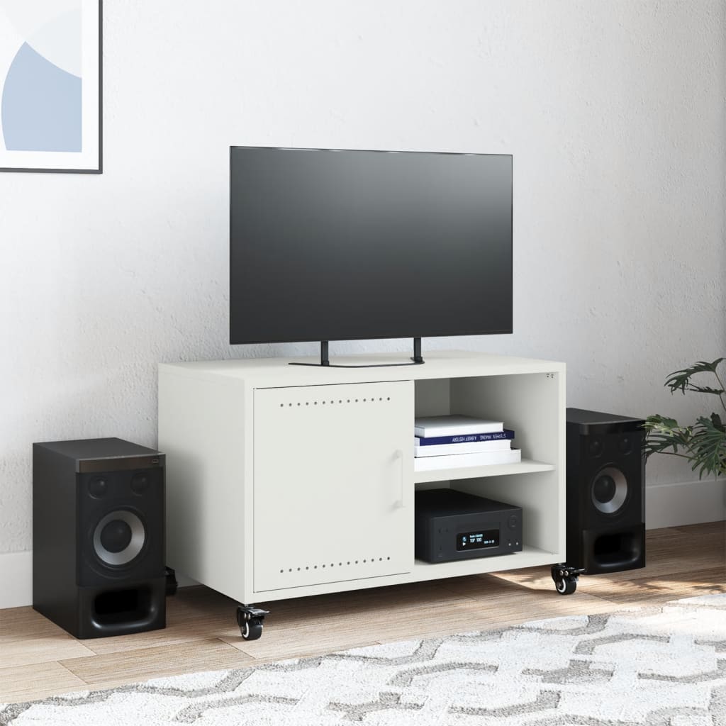 Stolik pod tv 68x39x43,5 cm stal - biały, 1 - number 3.