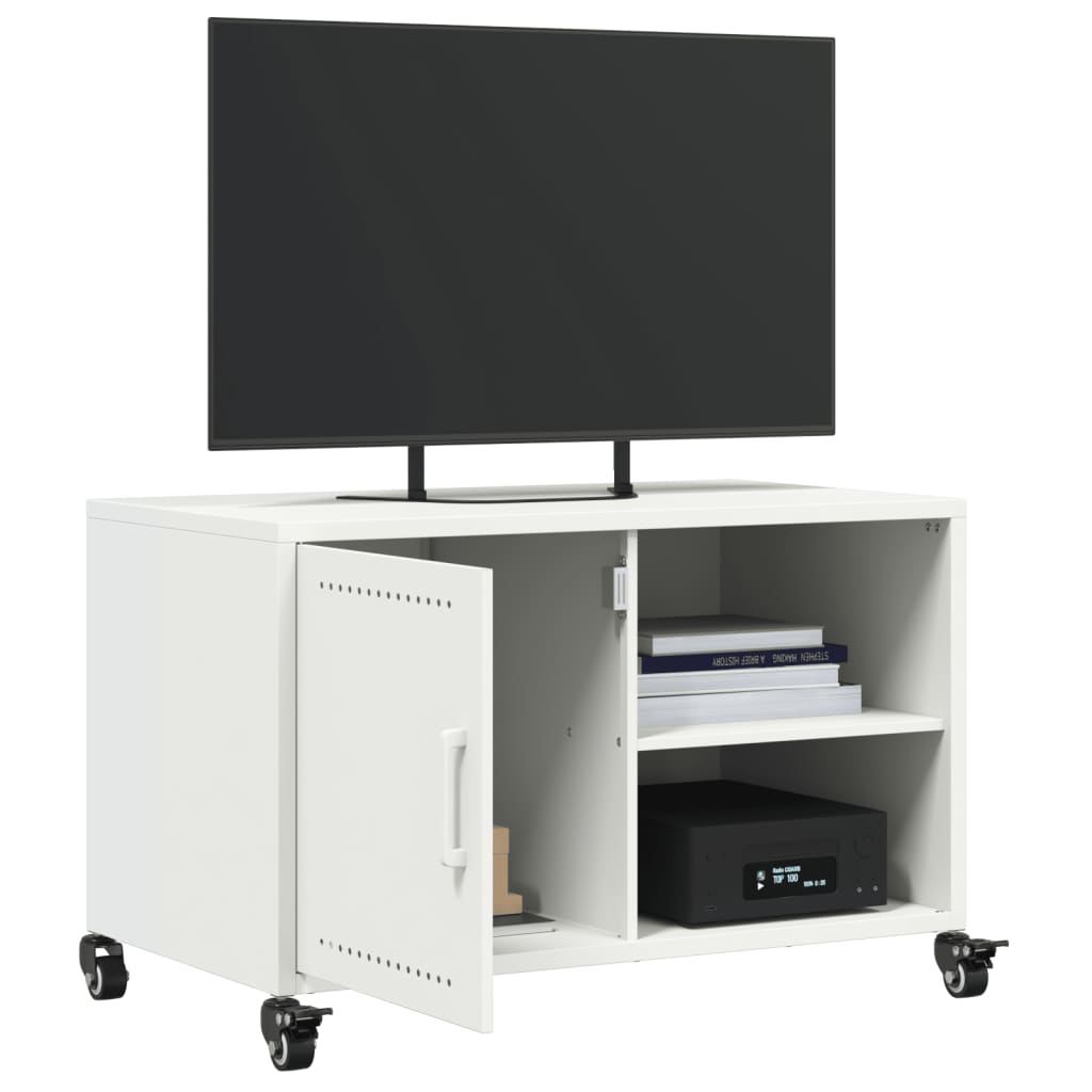 Stolik pod tv 68x39x43,5 cm stal - biały, 1 - number 5.