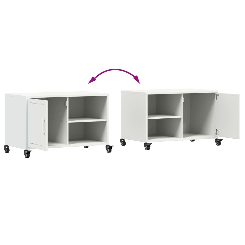 Stolik pod tv 68x39x43,5 cm stal - biały, 1 - number 10.