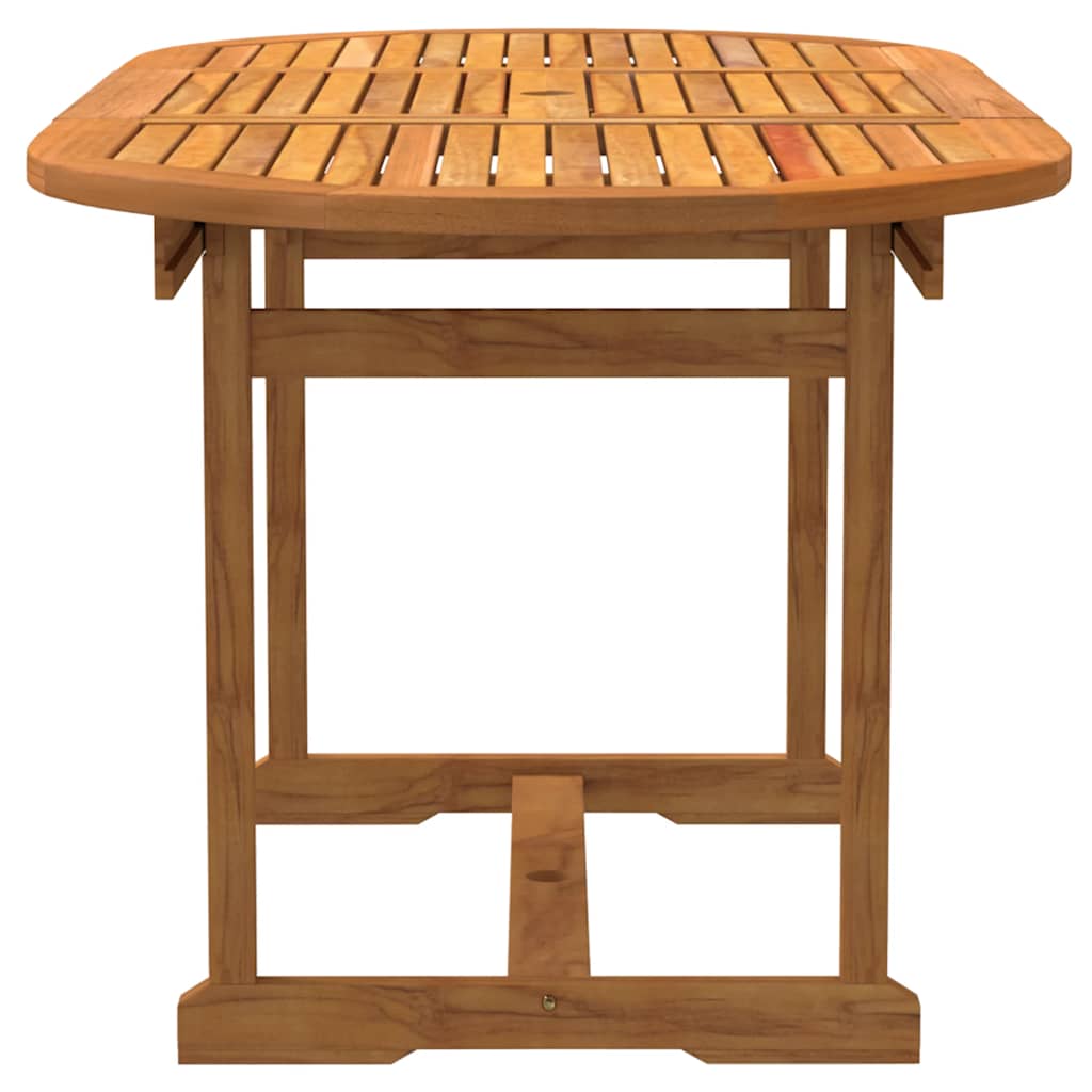 Spisebordssæt til haven 5 dele massivt akacietræ og textilene - sort, oval, 4 - number 5.