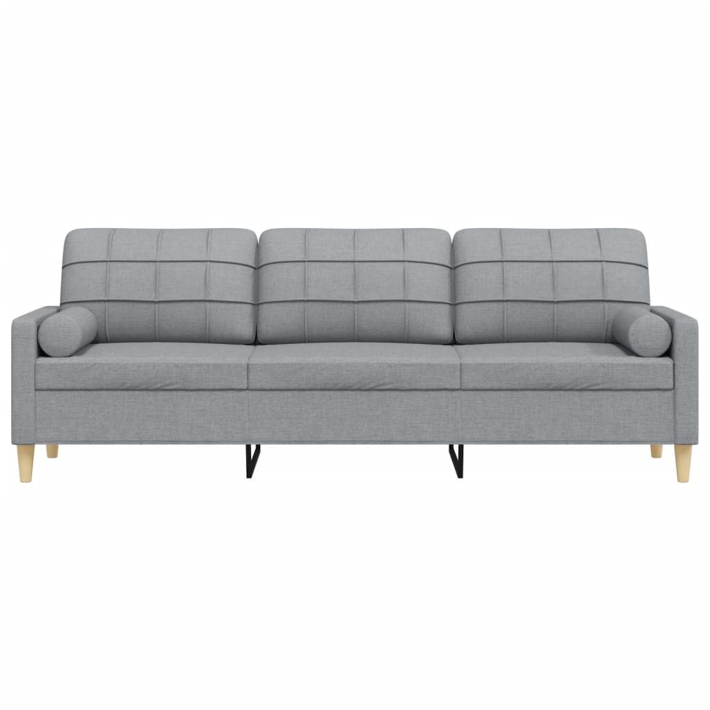 3 -person sofa med puter stoff - lysegrå, 210 cm - number 3.