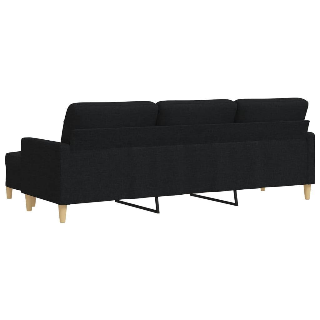 Sofa 3-osobowa z podnóżkiem tkanina - czarna, 210 cm - number 5.