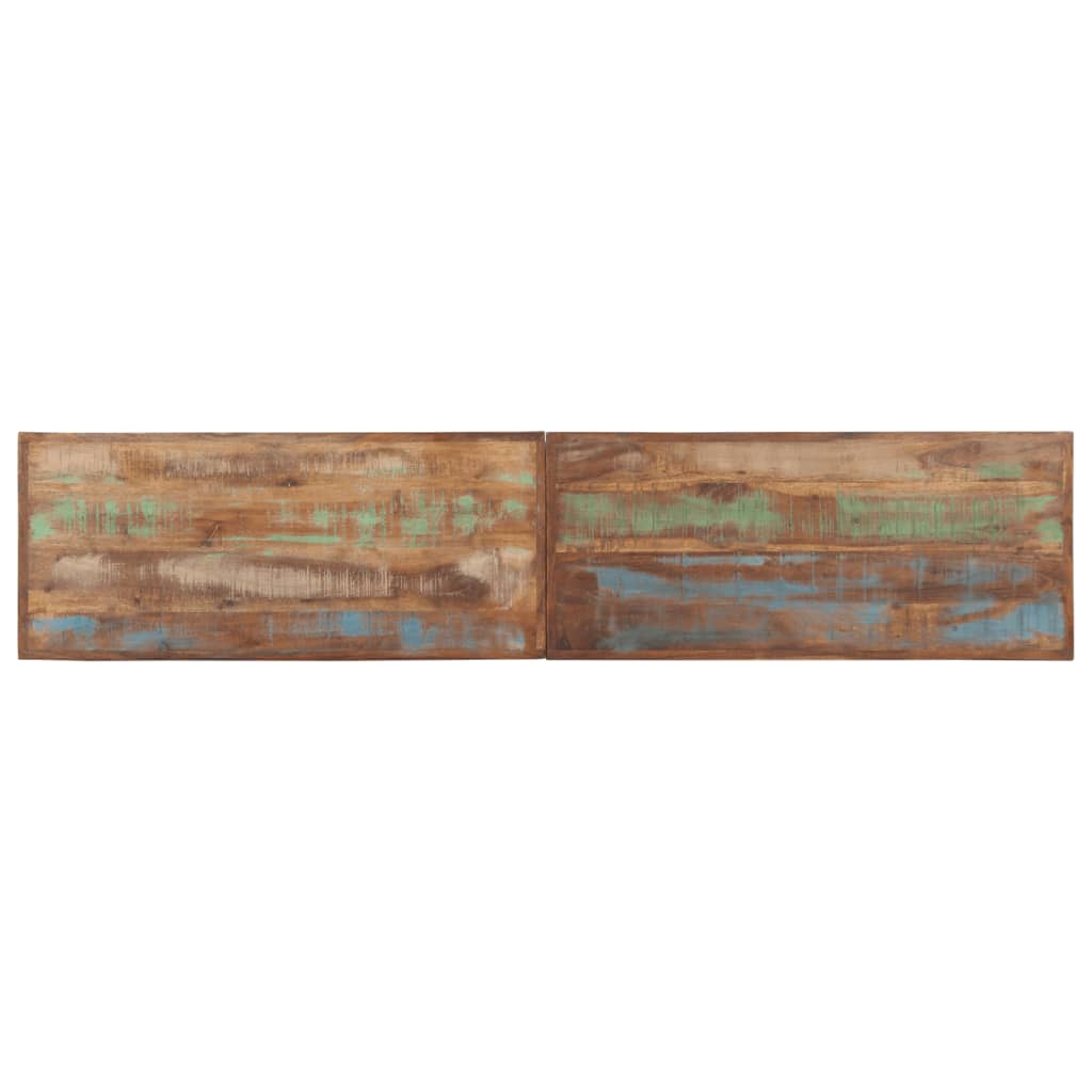 Bænk 160 cm massivt genbrugstræ og stål - number 4.