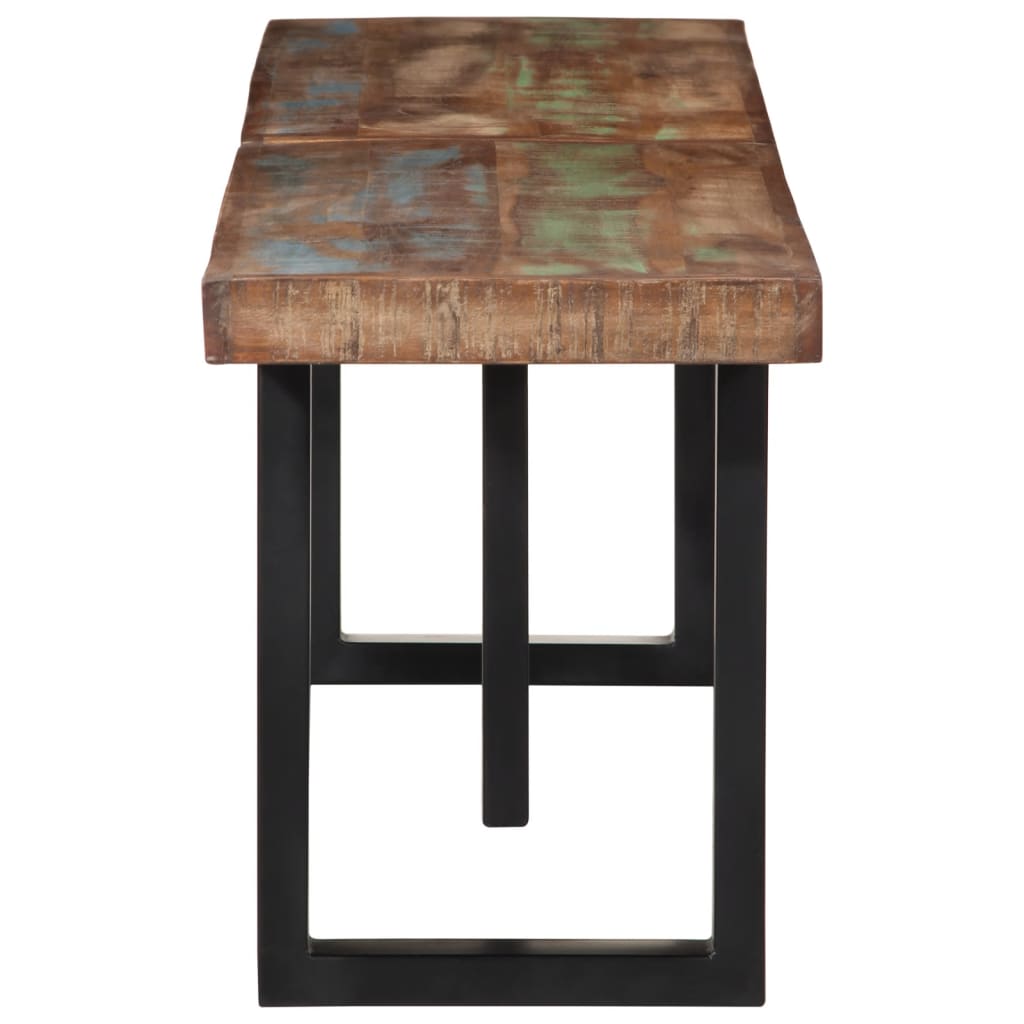 Bænk 160 cm massivt genbrugstræ og stål - number 3.