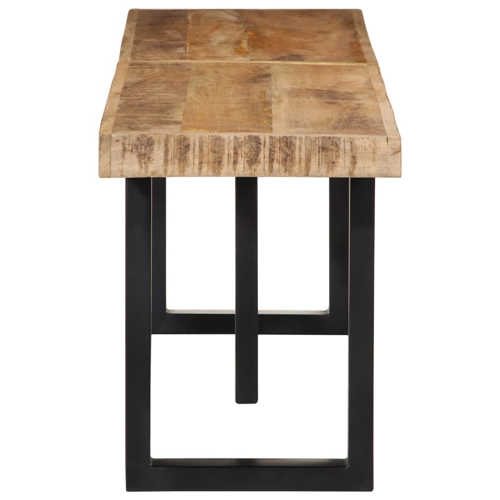 Ławka 160 cm lite drewno mango surowe i stal - number 3.