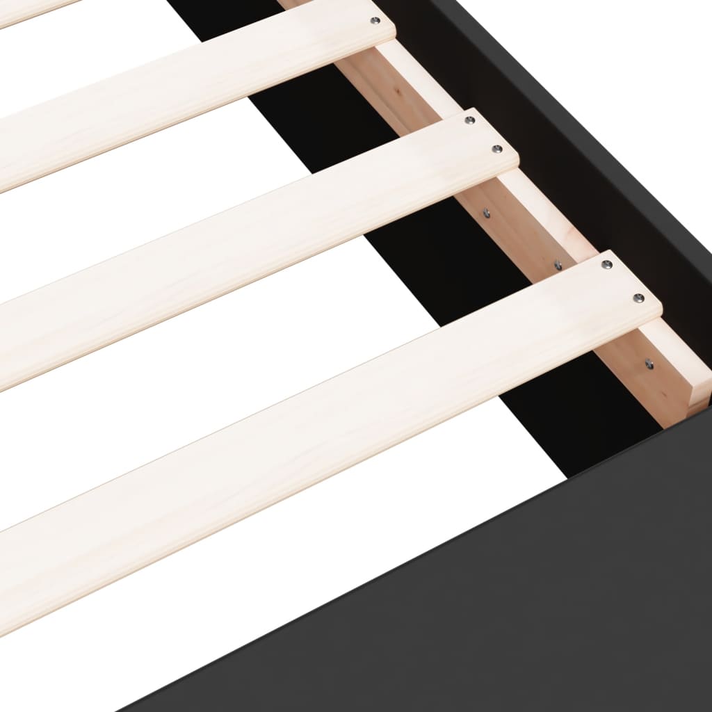 Rama łóżka lite drewno - czarne, 140 x 200 cm - number 8.