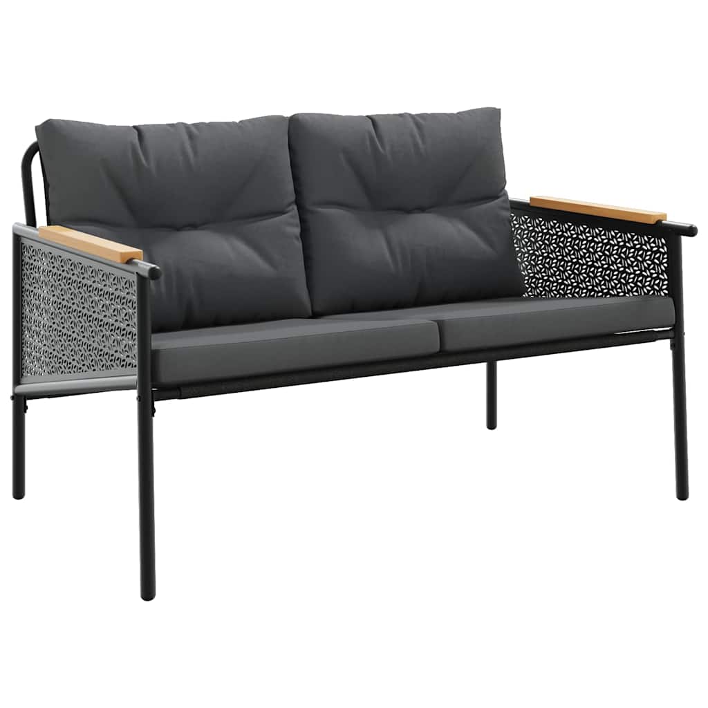 Zestaw balkonowy 5 elementów z poduszkami stal czarny - 4 - number 3.