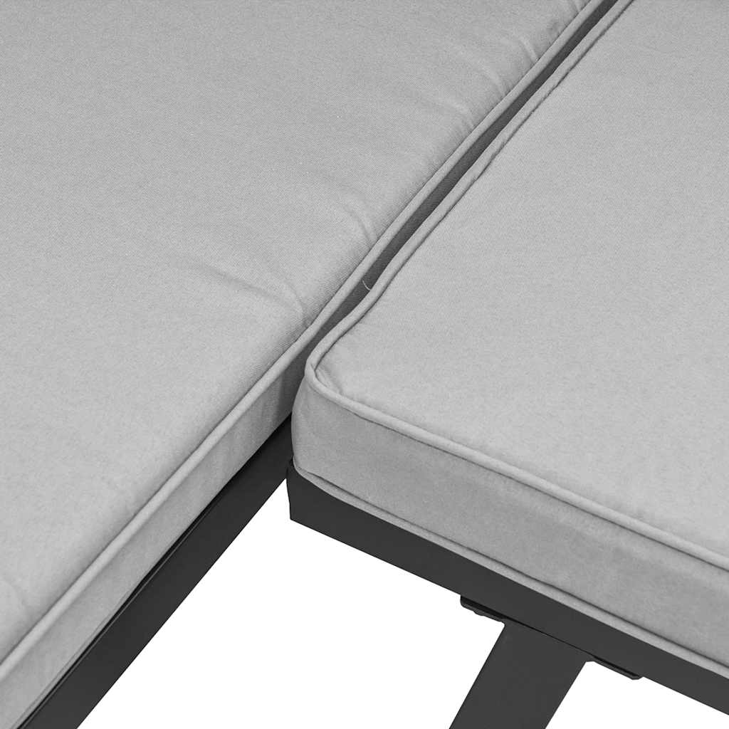 Sofasæt til haven 5 dele med hynder pulverlakeret stål sort - number 8.