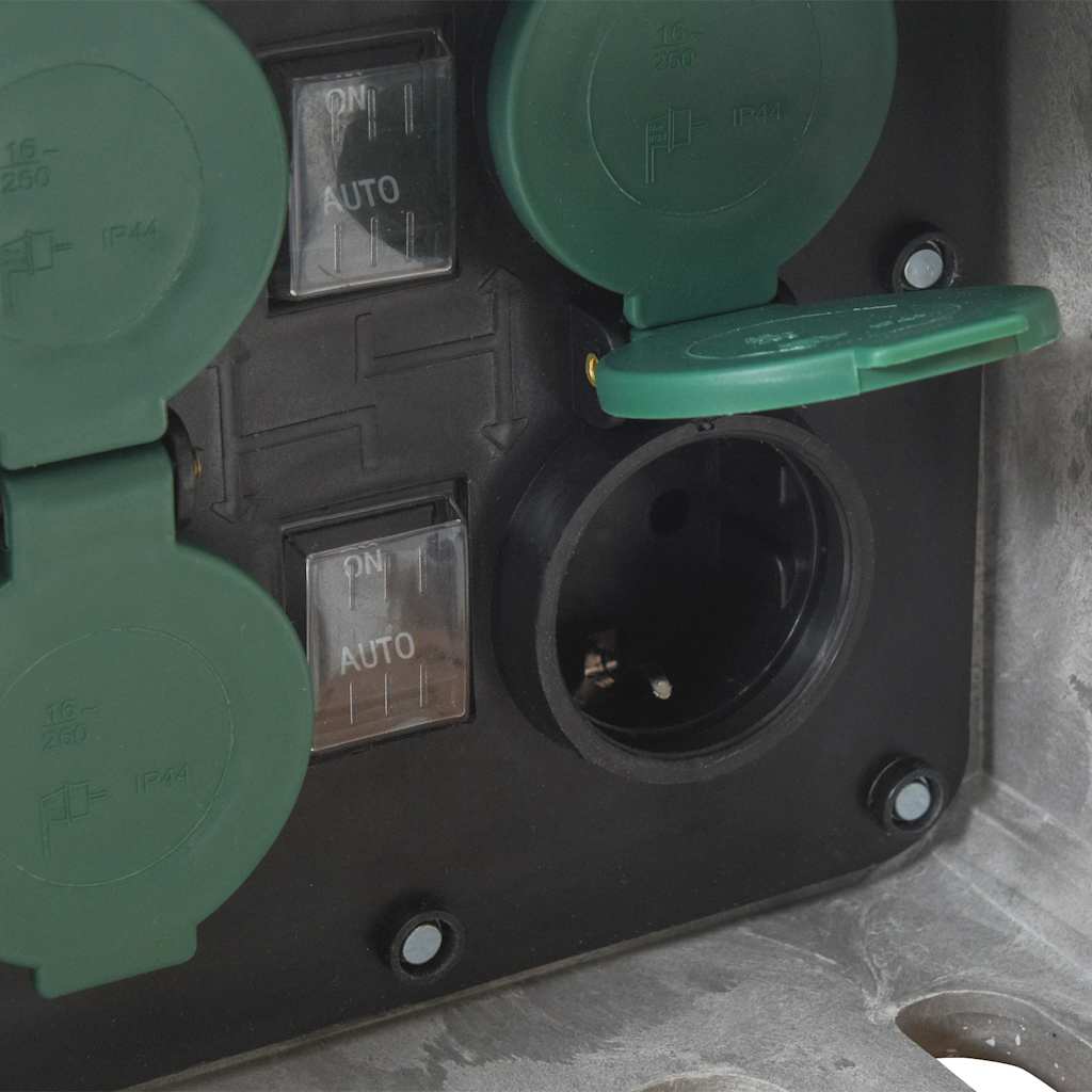 Udendørs strømforsyning 4-vejs m. spyd + lyssensor stenlook grå - number 6.