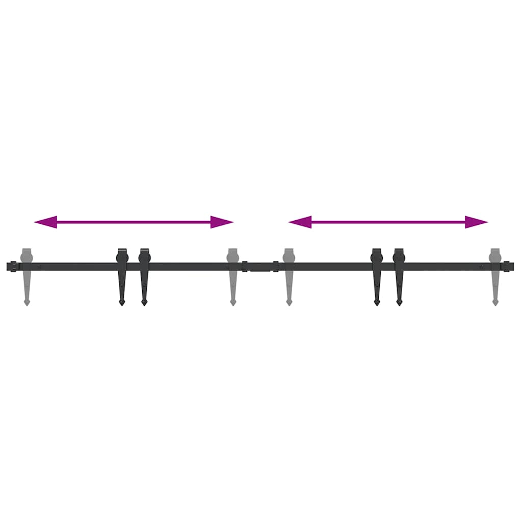 Ensemble de portes coulissantes pour armoires en acier au carbone 152 cm - 152 x 2,5 x 17 cm (l x l x h) - number 8.