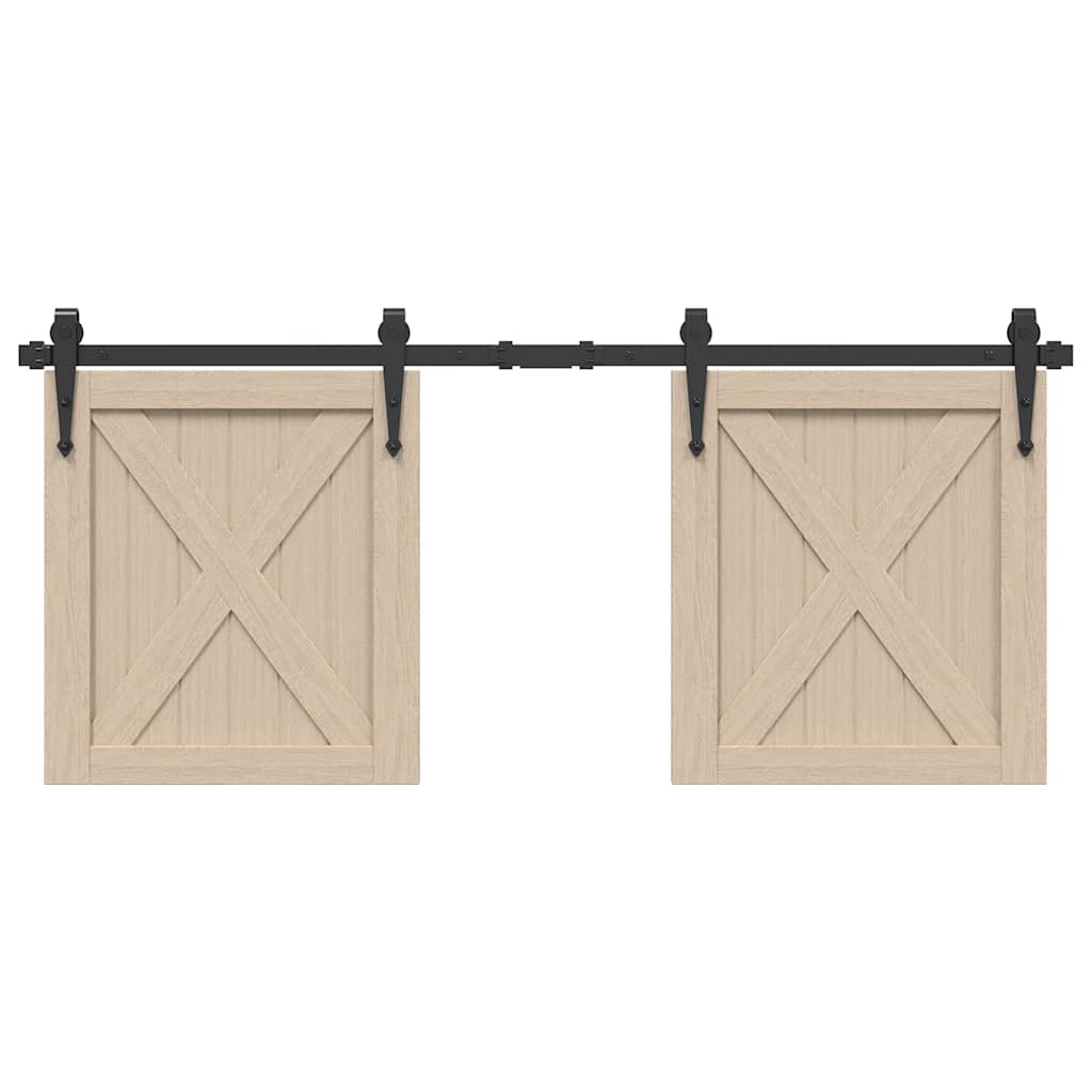 Skydelågesæt til skabe kulstofstål - sort, 122 cm, 2, dobbeltdør - number 1.