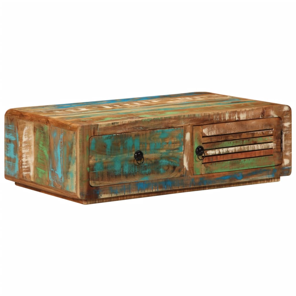 Sofabord 89x55x29 cm massivt genbrugstræ - number 11.