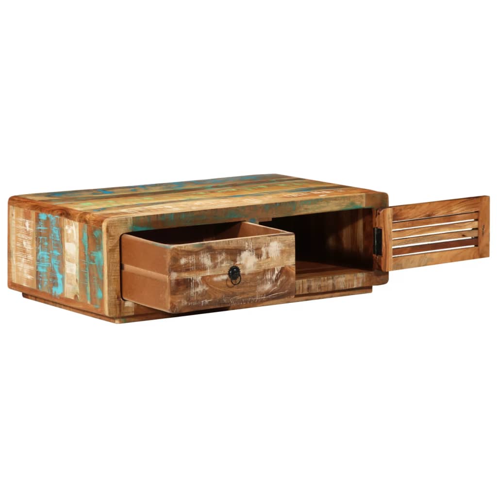 Sofabord 89x55x29 cm massivt genbrugstræ - number 5.