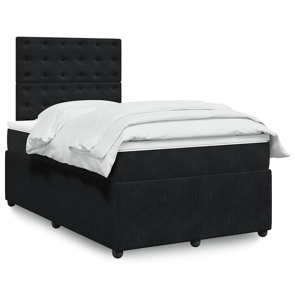 Continental bed velvet - black, 120 x 200 cm, guziki - number 1.