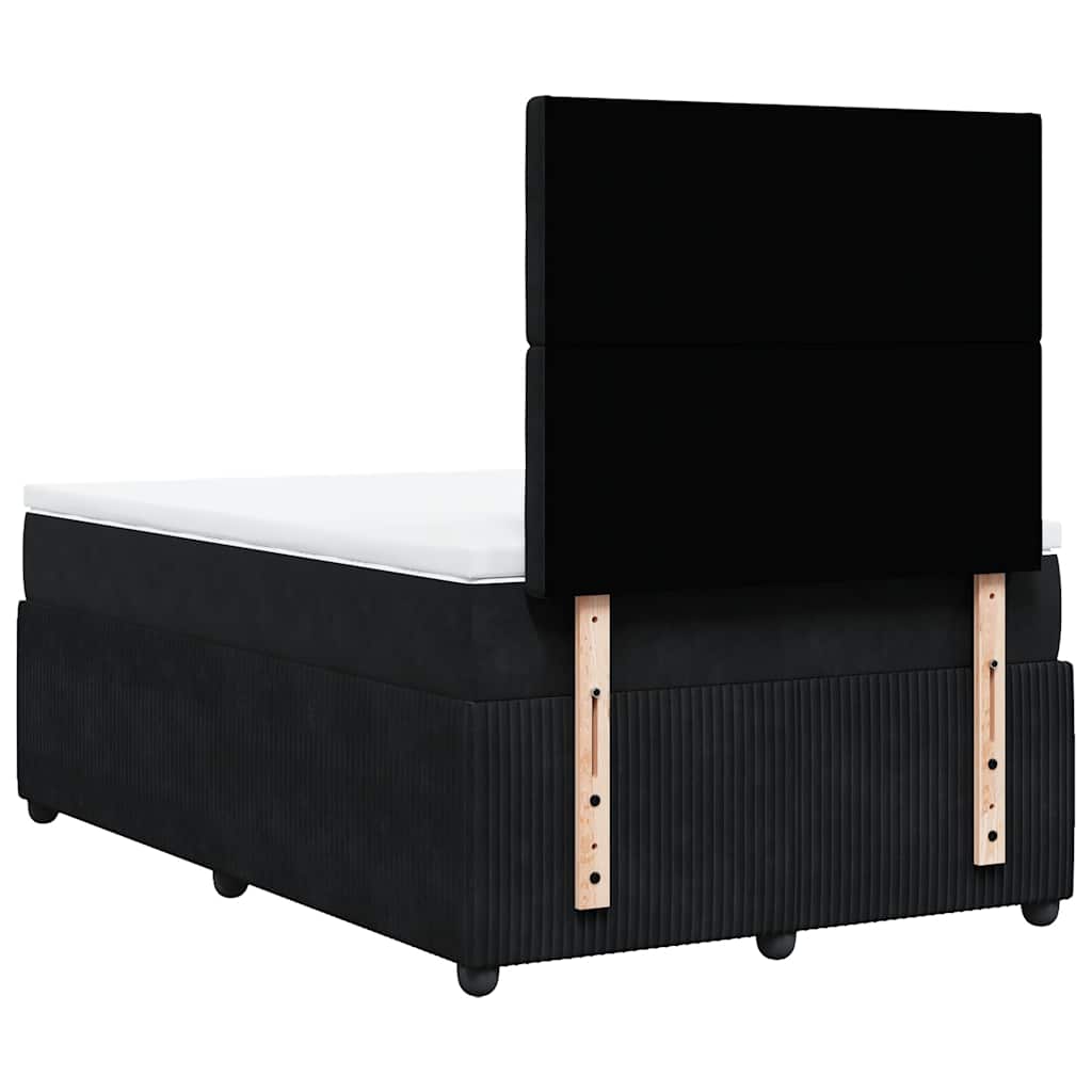 Continental bed velvet - black, 120 x 200 cm, guziki - number 6.
