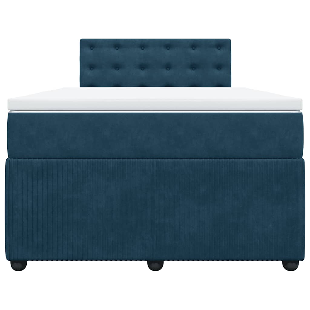 Kontinentalseng fløjl - blå, 120 x 200 cm, knapper - number 6.