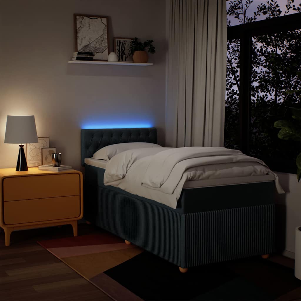 Kontinentalni krevet s tkaninom od madraca - plava, 90 x 190 cm, s ukrasnim gumbima - number 5.