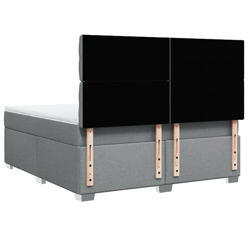 Kontinentalseng stof - lysegrå, 180 x 200 cm, med pynteknapper - number 10.