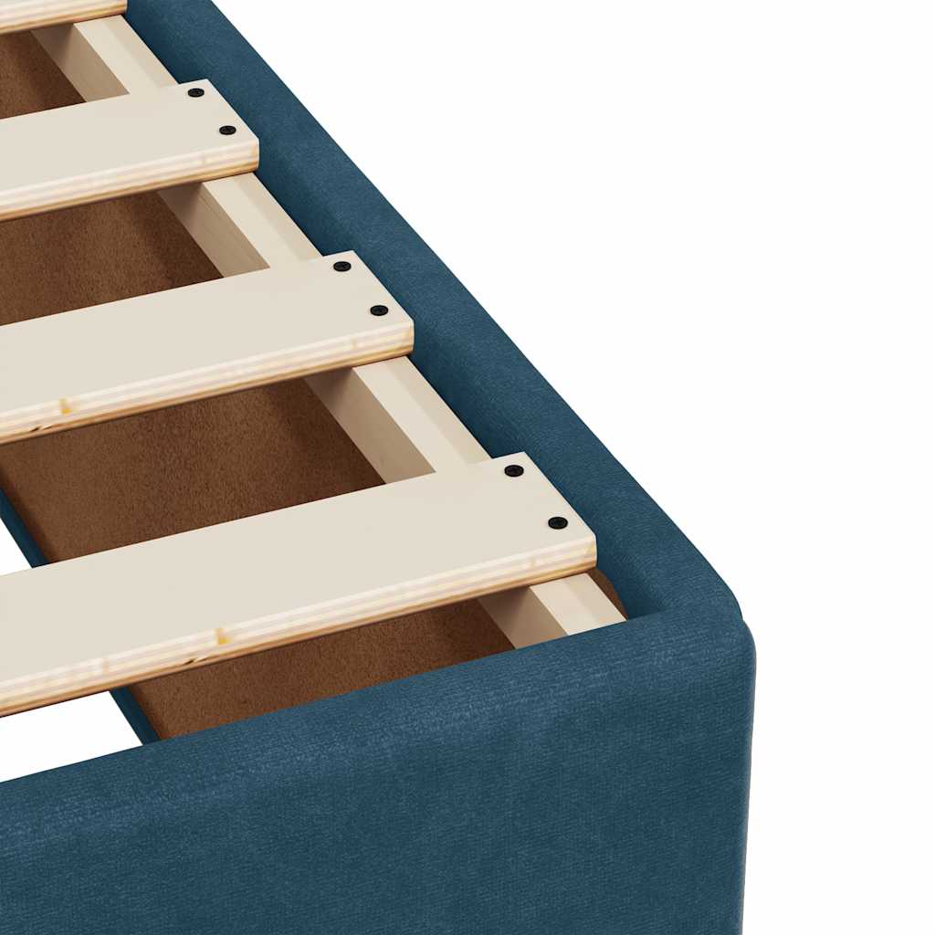 Kontinentalseng med madras fløjl - blå, 90 x 190 cm, knapper - number 11.