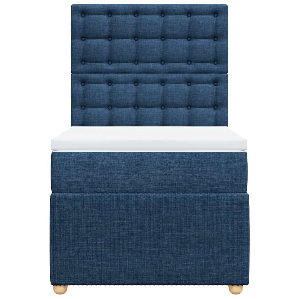 Łóżko kontynentalne z materacem - niebieski, 80 x 200 cm, guziki - number 4.