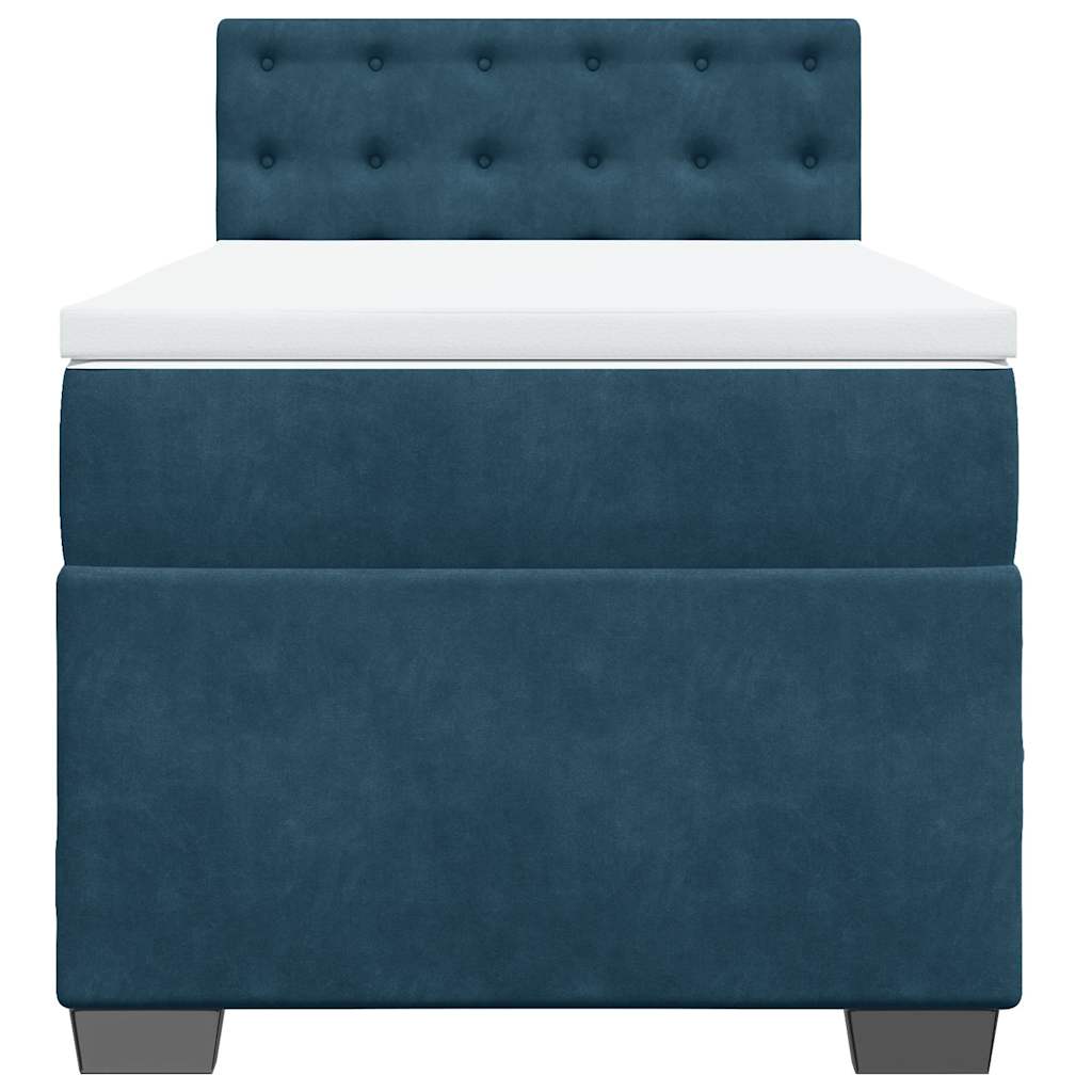 Kontinentalni krevet s madracem velvet - plava, 90 x 200 cm, gumbi - number 6.