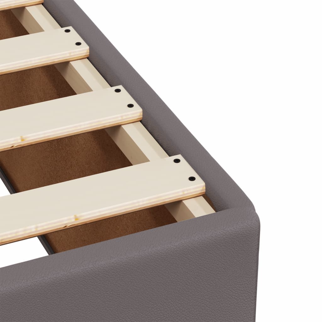 Łóżko kontynentalne ze sztuczną skórę - szary, 90 x 190 cm, guziki - number 11.