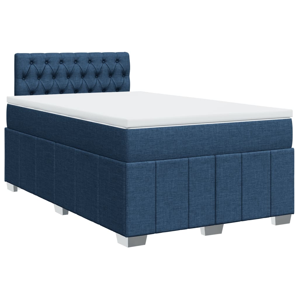 Continental bed with mattress fabric - blue, 120 x 190 cm, with decorative buttons - number 2.