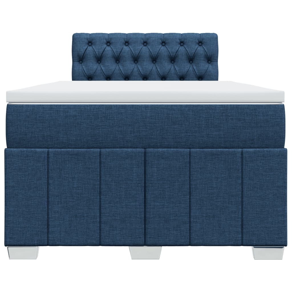 Continental bed with mattress fabric - blue, 120 x 190 cm, with decorative buttons - number 4.