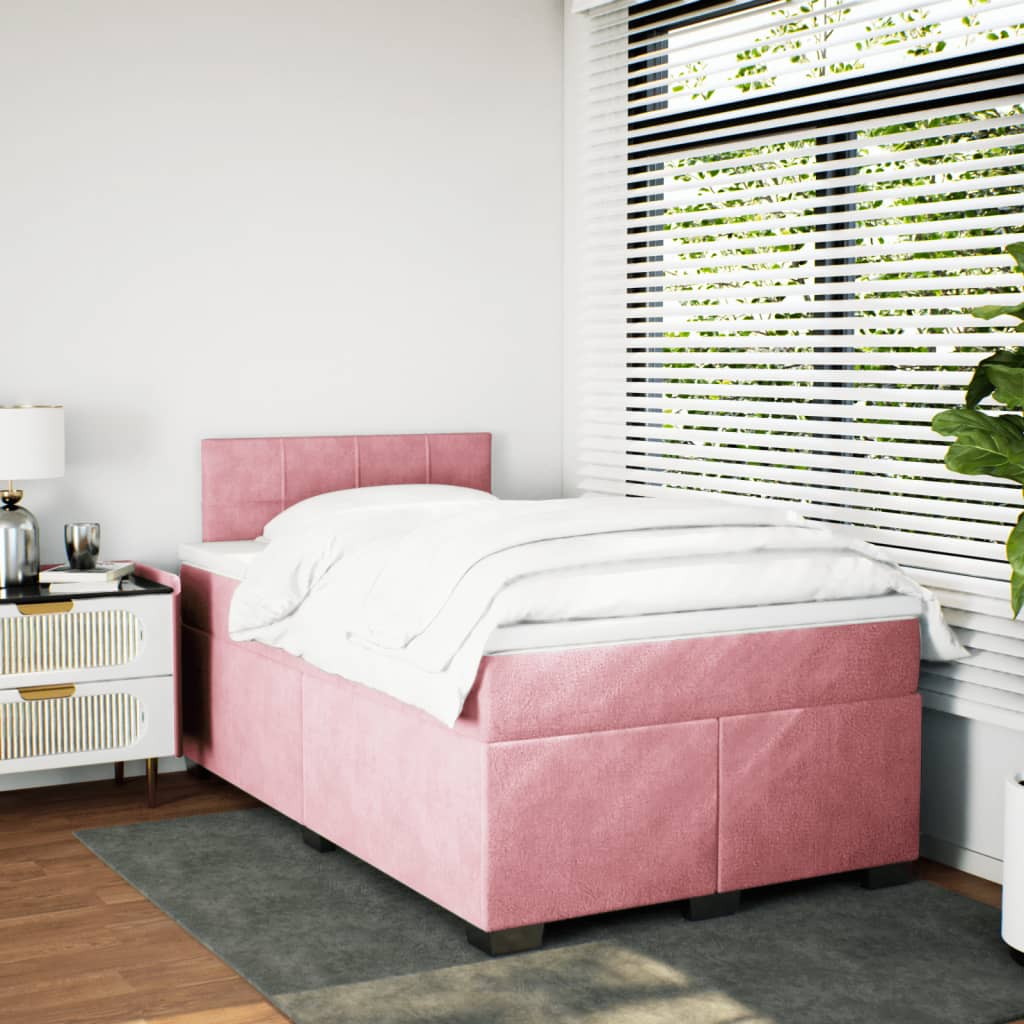 Continental bed velvet - pink, 120 x 200 cm, blok z kwadratami - number 3.