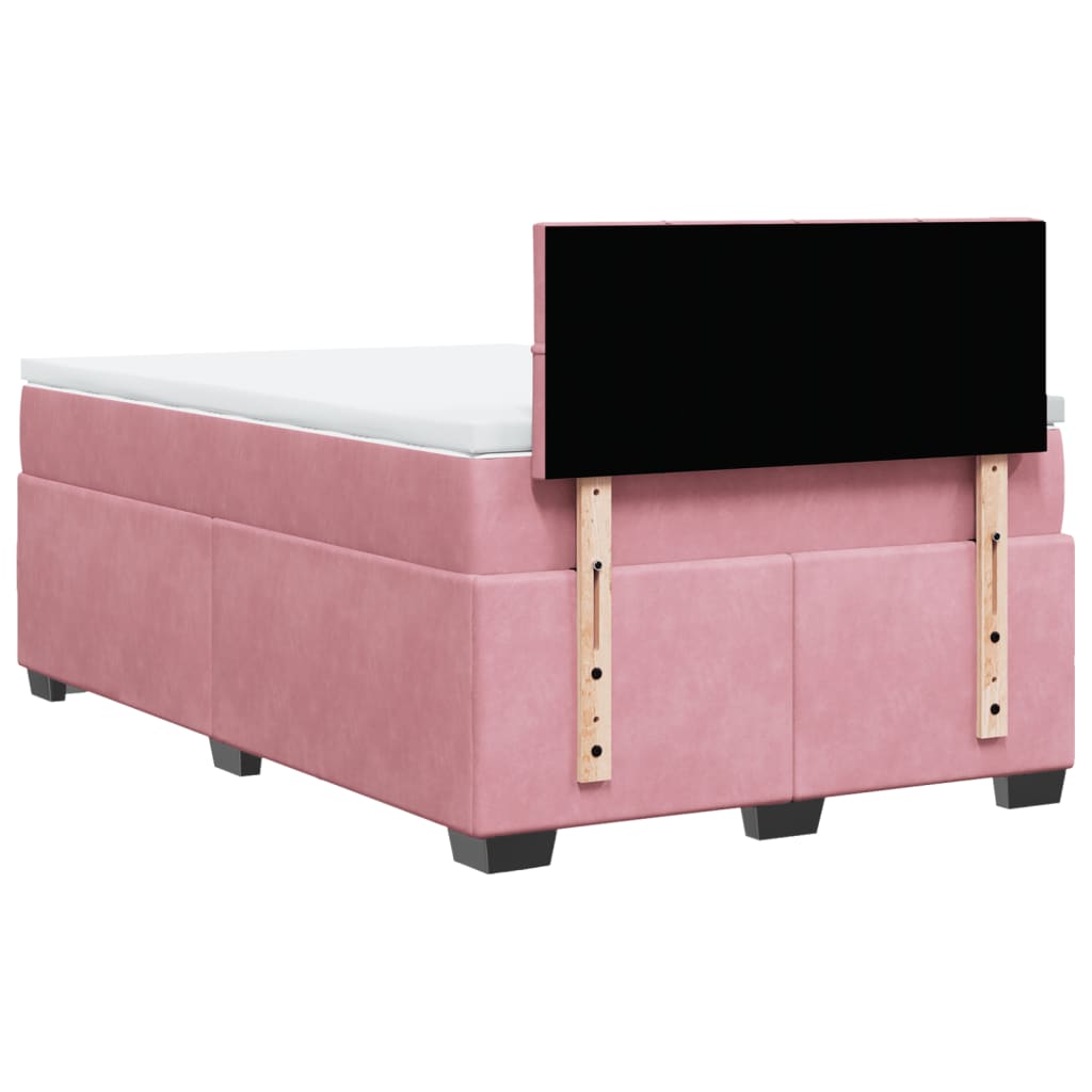 Continental bed velvet - pink, 120 x 200 cm, blok z kwadratami - number 10.