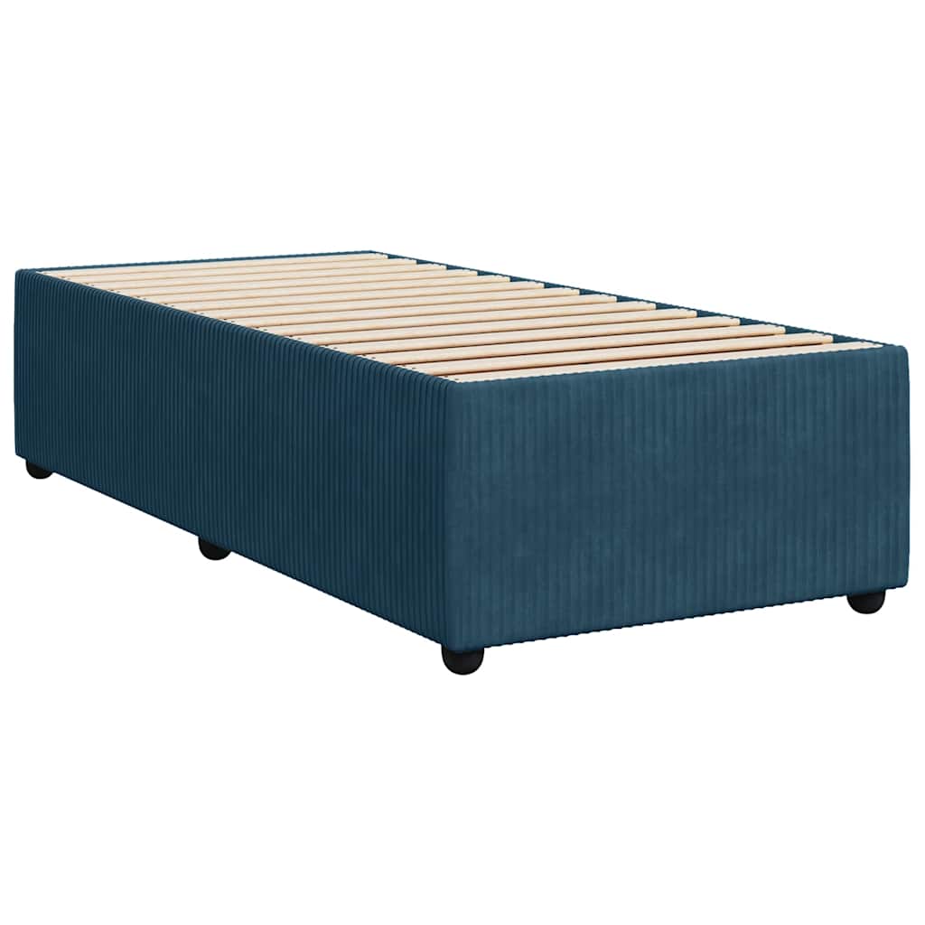 Continental bed with mattress velvet - blue, 80 x 200 cm, with uniform pattern - number 7.