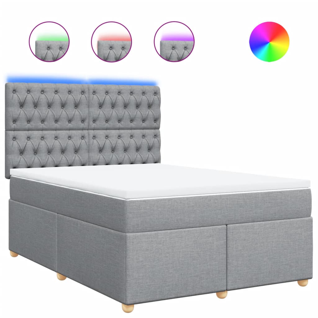 Kontinentalseng stof - lysegrå, 140 x 200 cm, med pynteknapper - number 2.