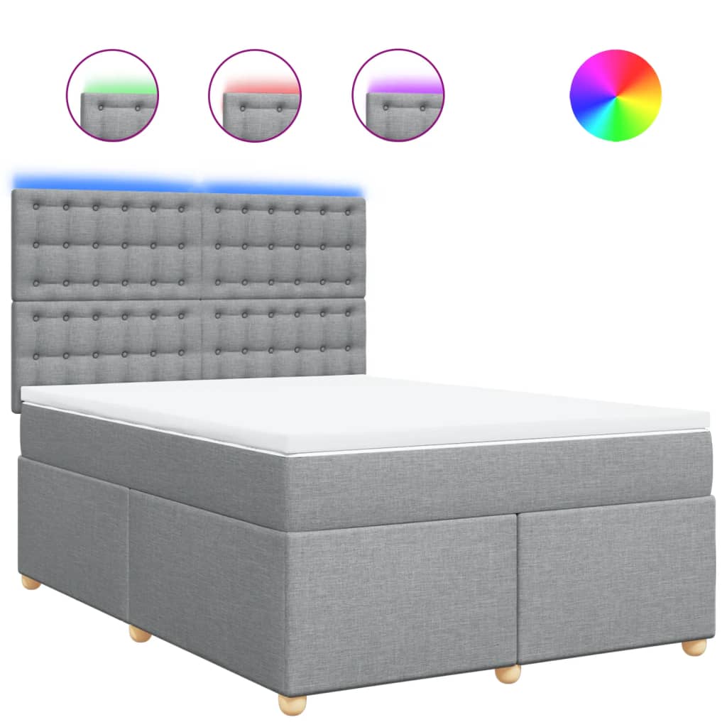 Kontinentalseng stof - lysegrå, 140 x 200 cm, knapper - number 2.