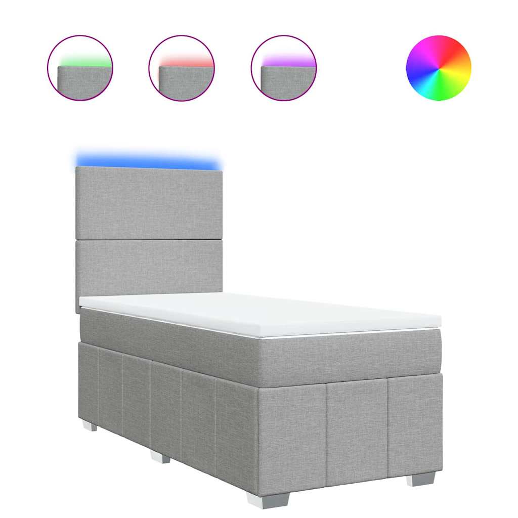 Kontinentalseng stof - lysegrå, 80 x 200 cm, med ensartet mønster - number 2.