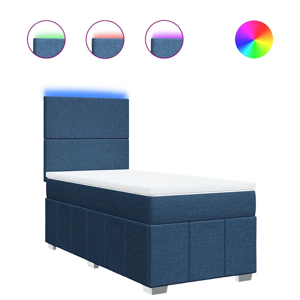 Kontinentalni krevet s tkaninom od madraca - plava, 80 x 200 cm, s ujednačenim uzorkom - number 2.