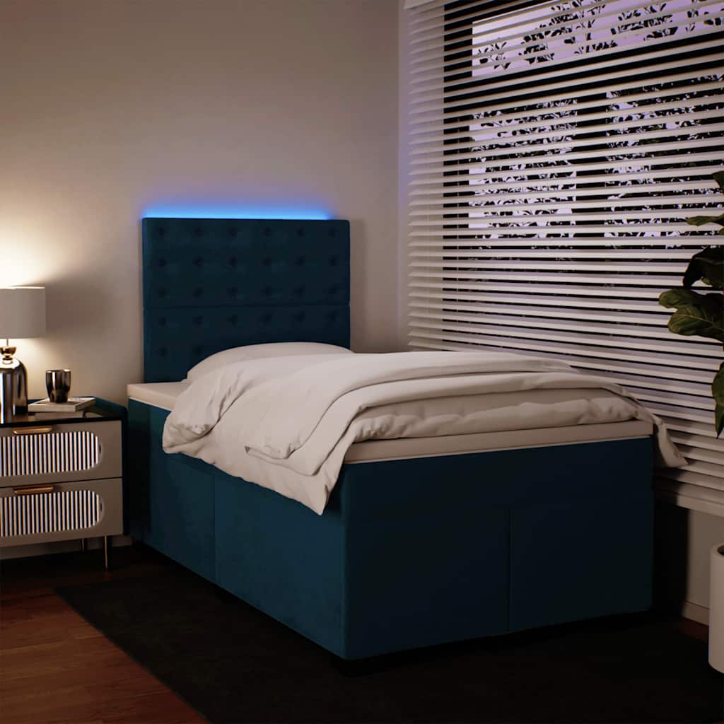 Kontinentalni krevet velvet - plavi, 120 x 200 cm, gumbi - number 5.