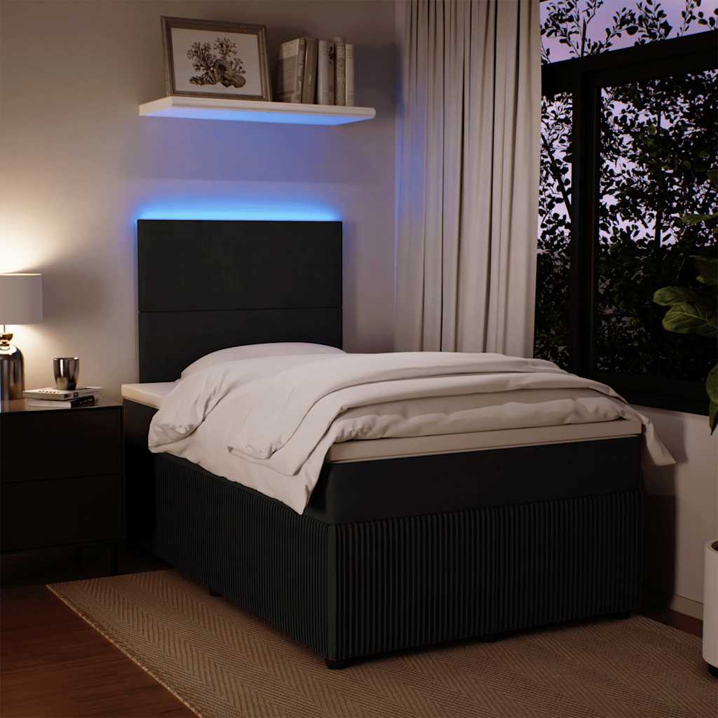 Velvet de lit continental - noir, 120 x 200 cm, avec un motif uniforme - number 4.