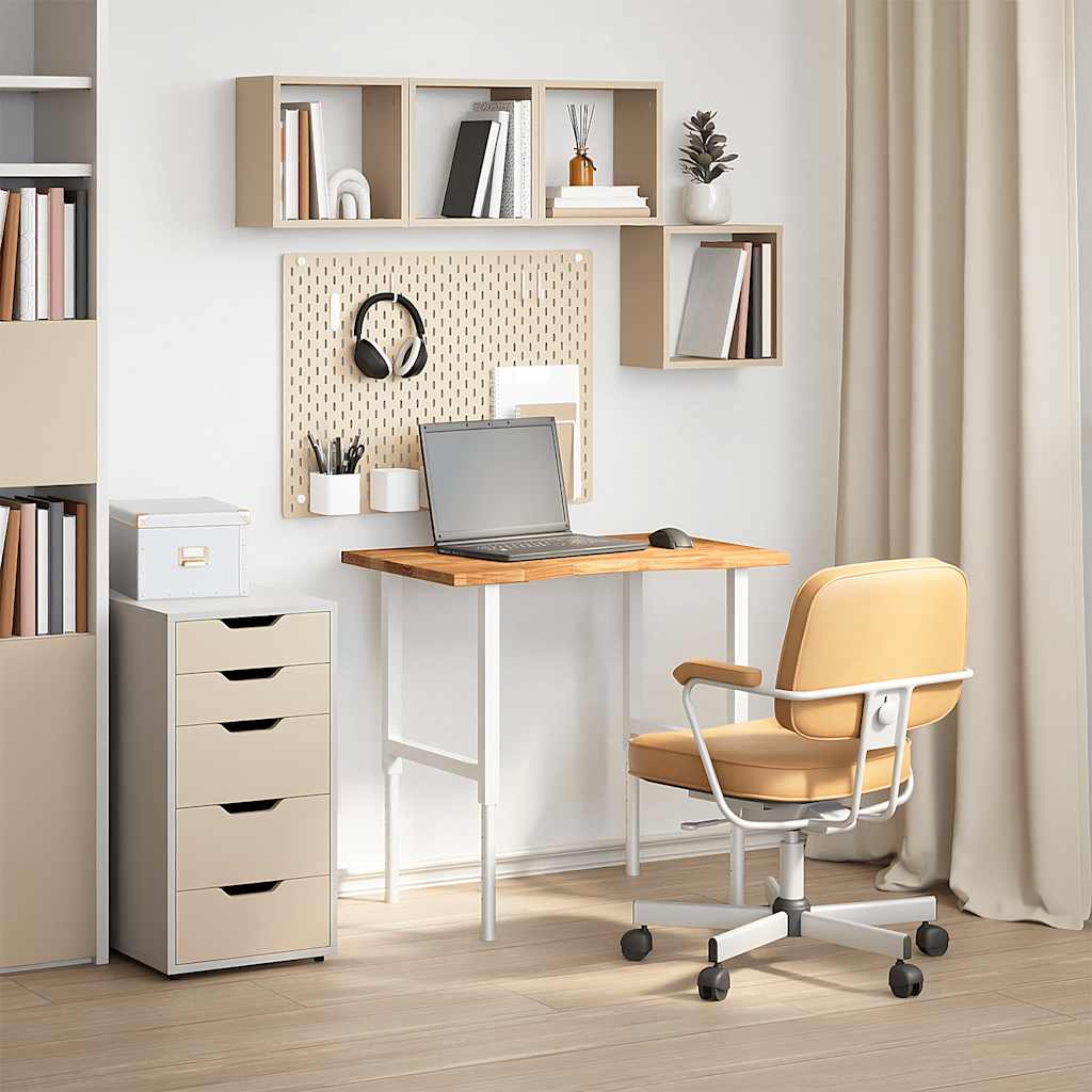 Bordplate 80x60x2,5 cm massiv eik rektangulær - lysebrun, 80 x 60 x 2,5 cm, 1 - number 3.