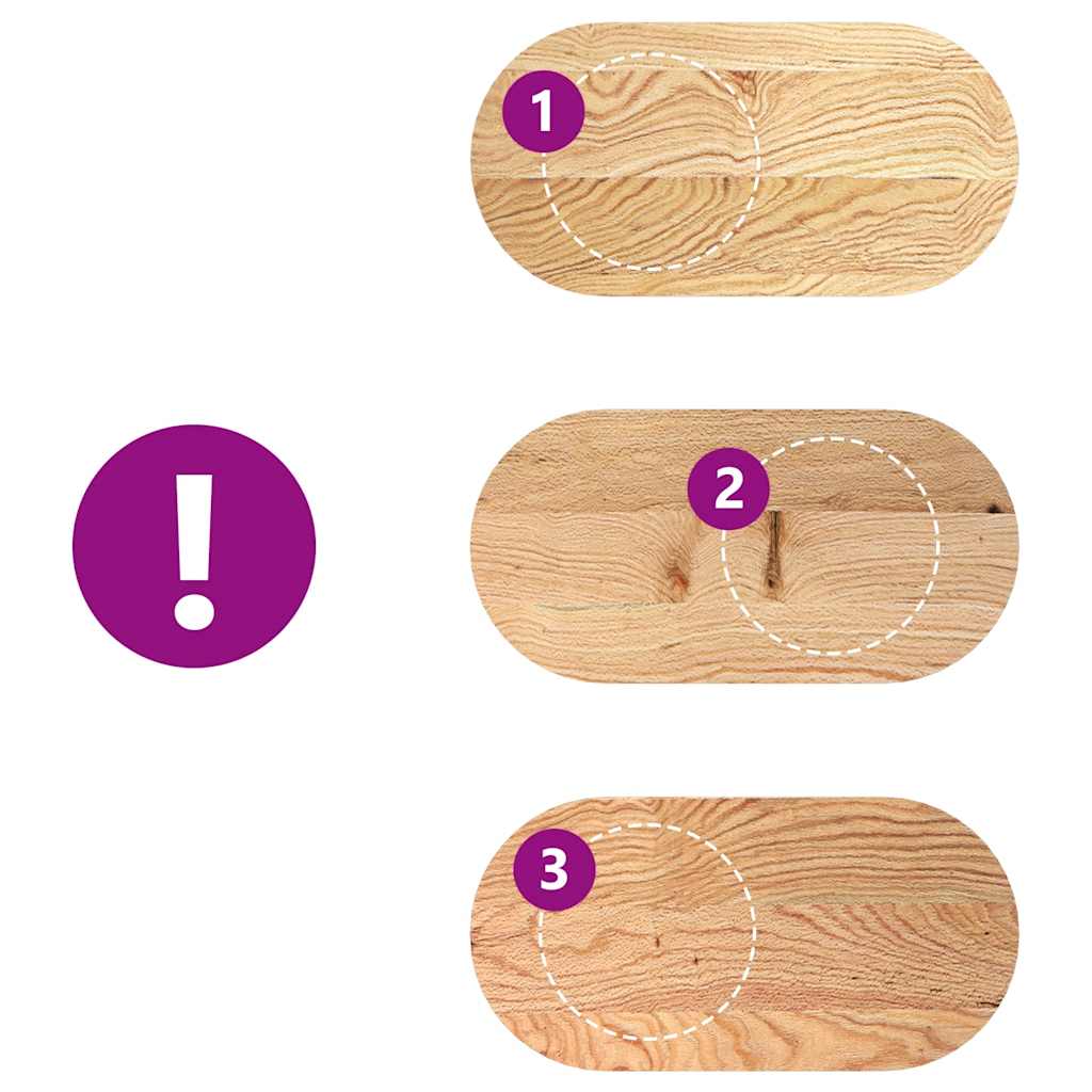 Blat lity dąb owalny - kolor naturalny, 80 x 40 x 4 cm, 1 - number 7.