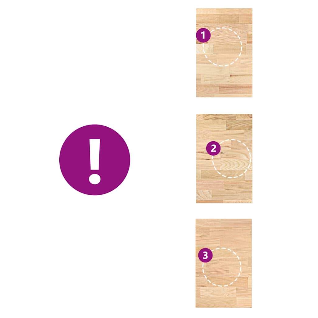 Køkkenbordplade 40x63,5x4 cm massivt egetræ rektangulær - 40 x 63.5 x 4 cm, 1 - number 9.