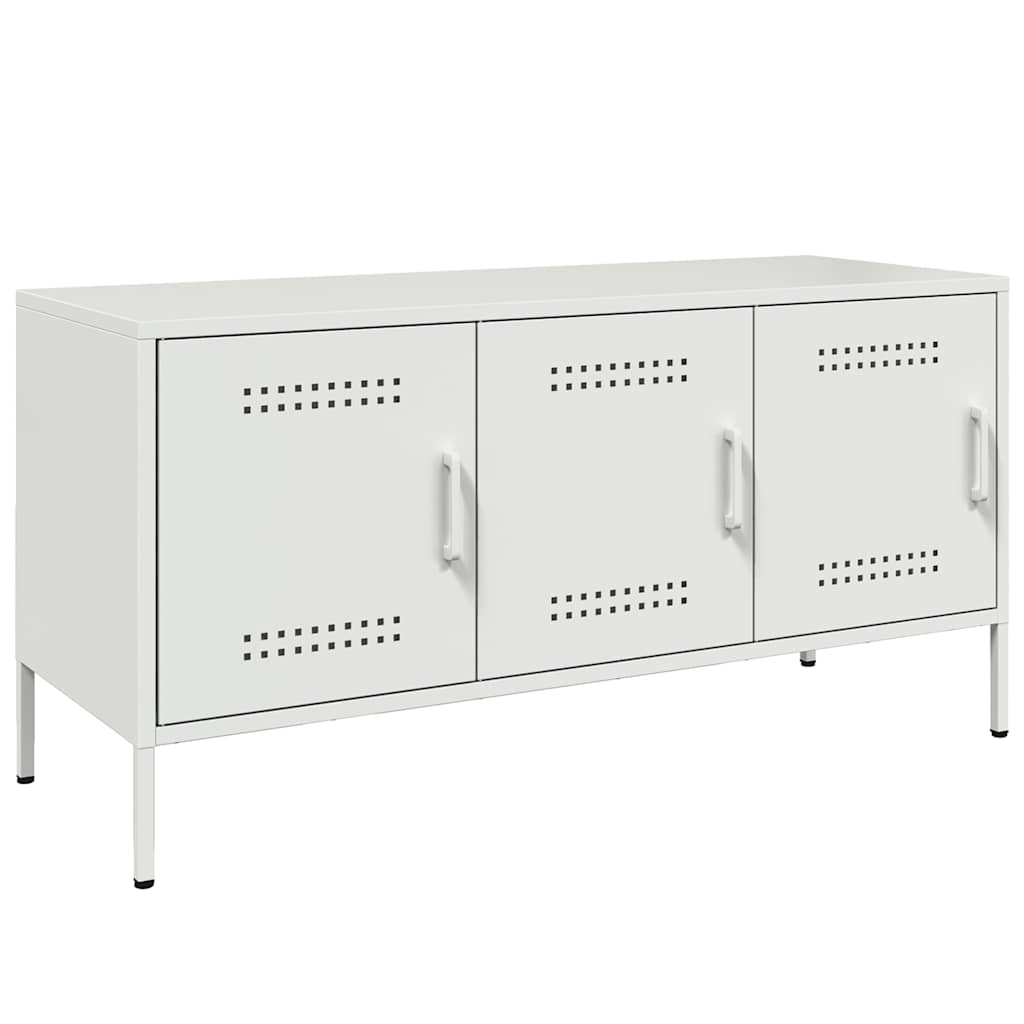 Stolik pod tv 100,5x39x50,5 cm stal - biały, 1 - number 2.