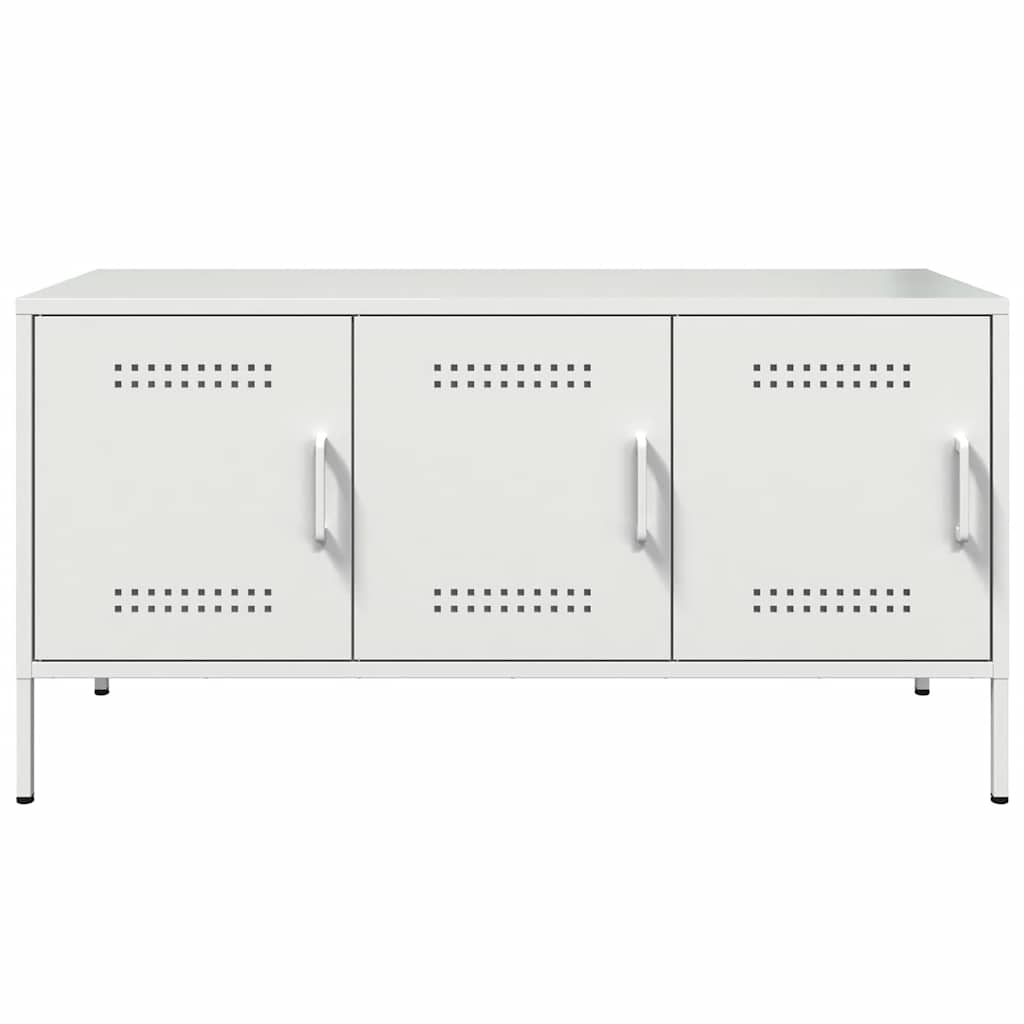 Stolik pod tv 100,5x39x50,5 cm stal - biały, 1 - number 6.