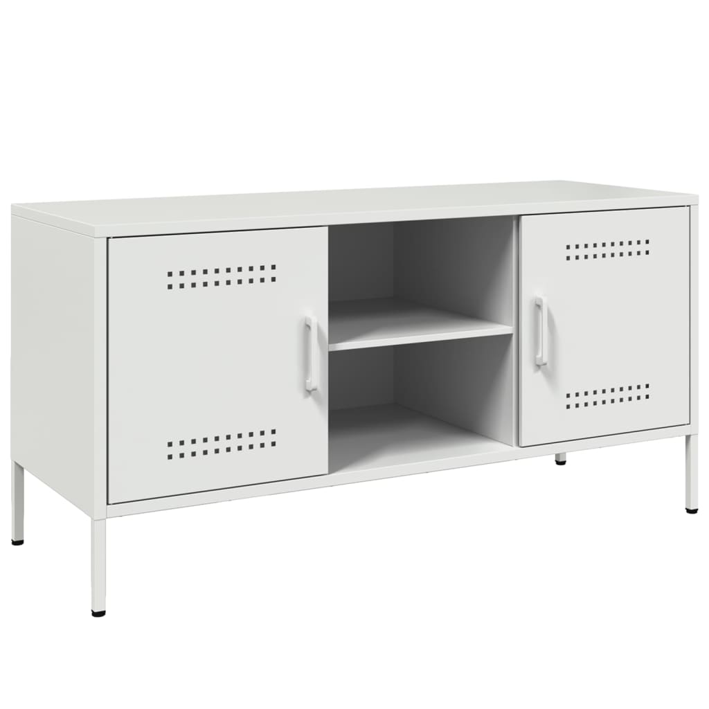 Stolik pod tv 100,5x39x50,5 cm stal - biały, 1 - number 2.