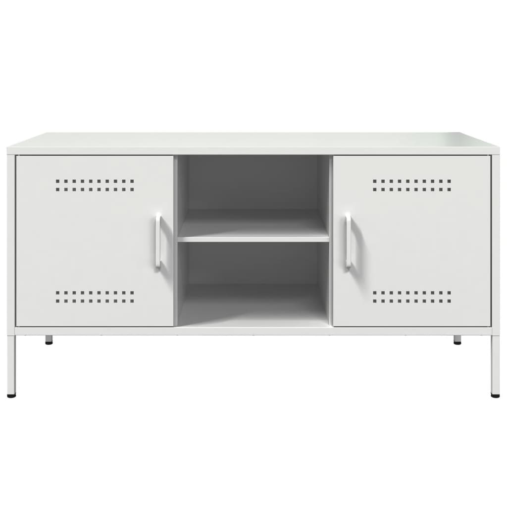 Stolik pod tv 100,5x39x50,5 cm stal - biały, 1 - number 6.
