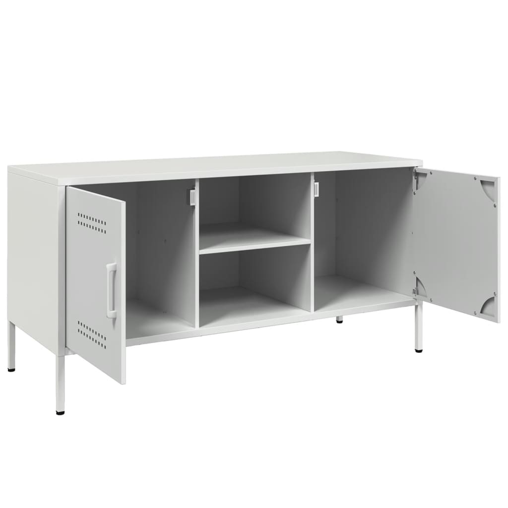 Stolik pod tv 100,5x39x50,5 cm stal - biały, 1 - number 9.